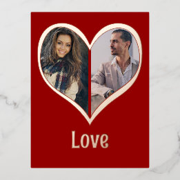 Modern Photo Foil Heart Valentine's Day Card