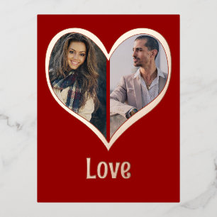 Modern Photo Foil Heart Valentine's Day Card