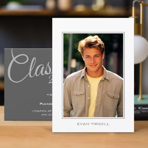 Modern Photo Frame Graduation Party Invitation