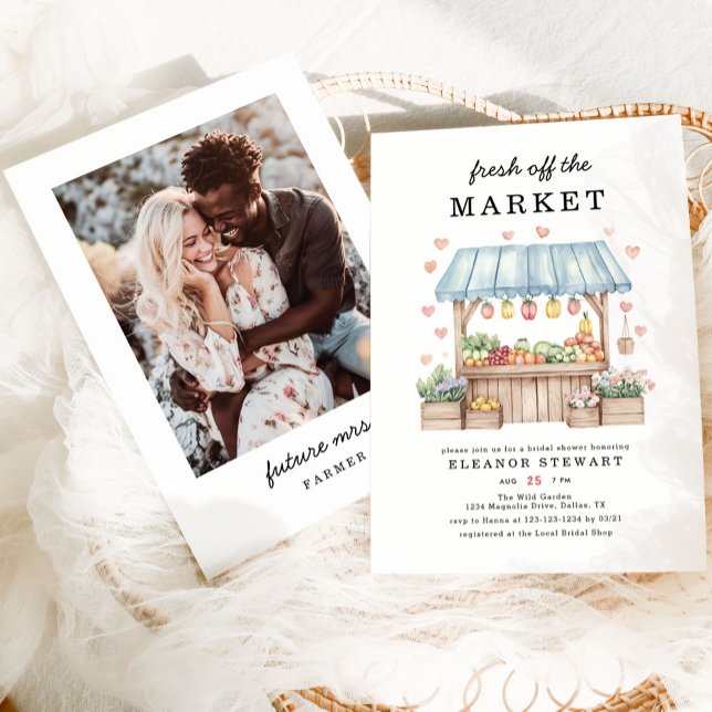 Modern Photo Fresh Off The Market Bridal Shower Invitation (Creator Uploaded)