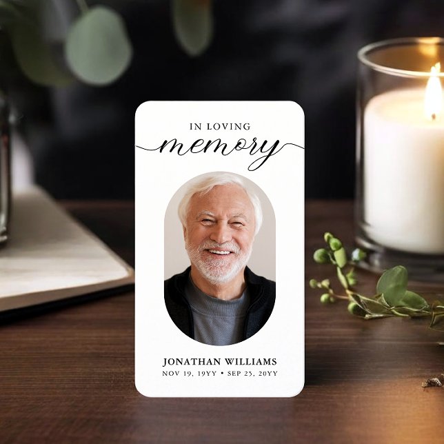 Modern Photo Funeral Memorial Prayer Calling Card (Creator Uploaded)