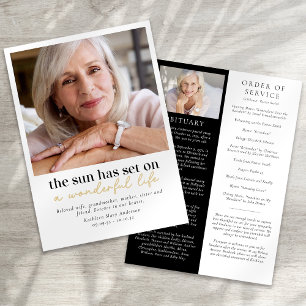 Modern Photo Funeral Order of Service Programme