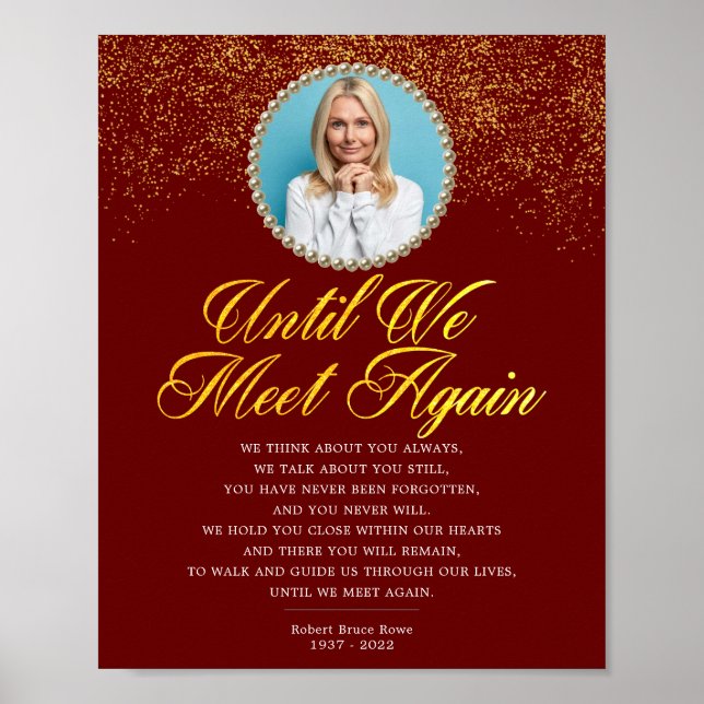 Modern Photo Funeral Poem Sign (Front)