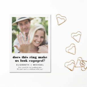 Modern Photo Funny Engagement Announcement