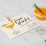 Modern Photo Funny Wedding Save The Date<br><div class="desc">Save the date cards for the fun couple who can't wait to celebrate with family and friends at their wedding. Funny Free drinks (and we're getting married!) colourful cocktail design is personalised with your wedding details and your engagement photo on the back.</div>