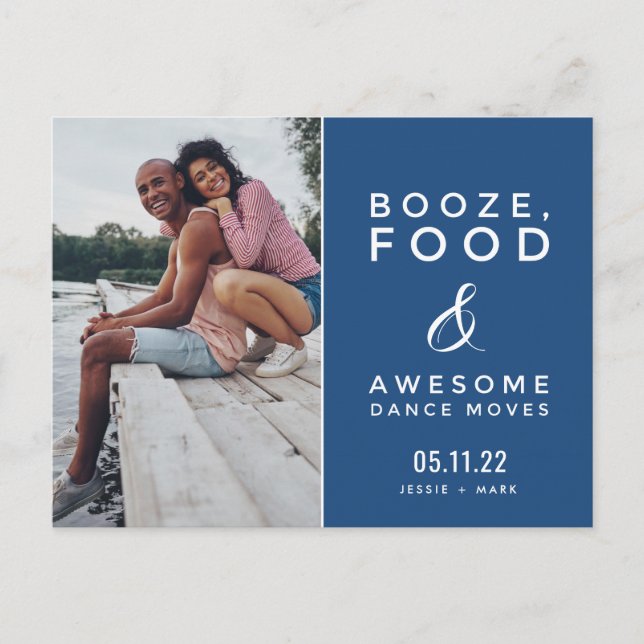 Modern Photo Funny Wedding Save the Date Announcement Postcard (Front)