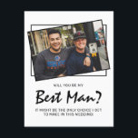 Modern Photo Funny Will You Be My Best Man?<br><div class="desc">Ask your best mate, brother or father to be your best man at your wedding with this funny modern photo design. Featuring a photo of you and the person your asking - 'Will you be my bestman? is written in masculine script font that can be changed to any colour and...</div>
