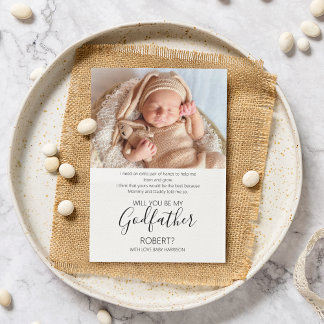 Modern Photo Godfather Proposal Invitation