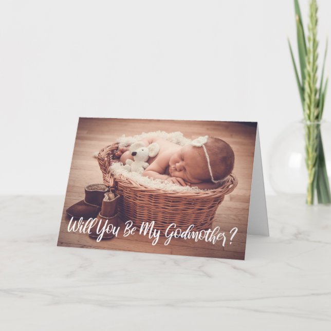 Modern Photo Godmother Proposal Card (Front)