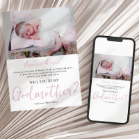 Modern Photo Godmother Proposal Invitation