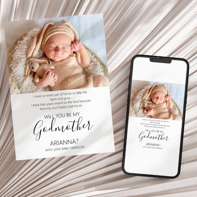 Modern Photo Godmother Proposal Invitation (Creator Uploaded)