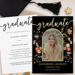 Modern Photo Graduate Announcement Party Gold