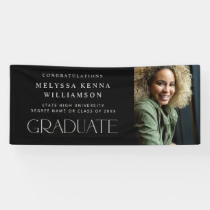 Modern Photo Graduate Banner - Black