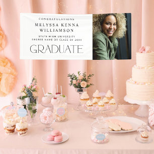 Modern Photo Graduate Banner - White