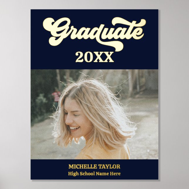 Modern  Photo Graduate High School Frame  Foil Prints (Front)