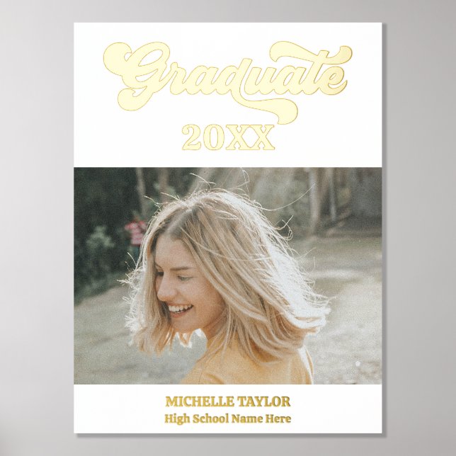 Modern  Photo Graduate High School Frame  Foil Prints (Front)