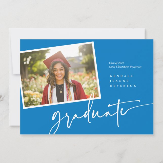 Modern Photo Graduate Snapshot Announcement (Front)