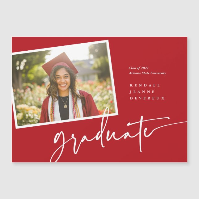 Modern Photo Graduate Snapshot Announcement (Front)