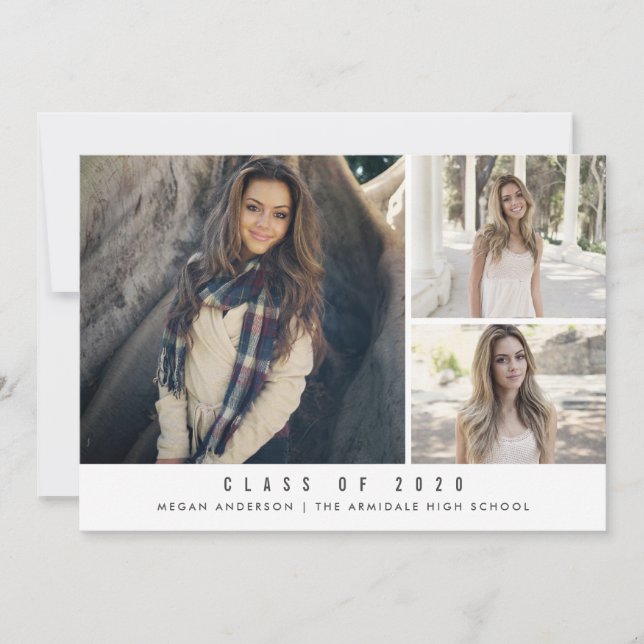 Modern photo graduation announcement (Front)
