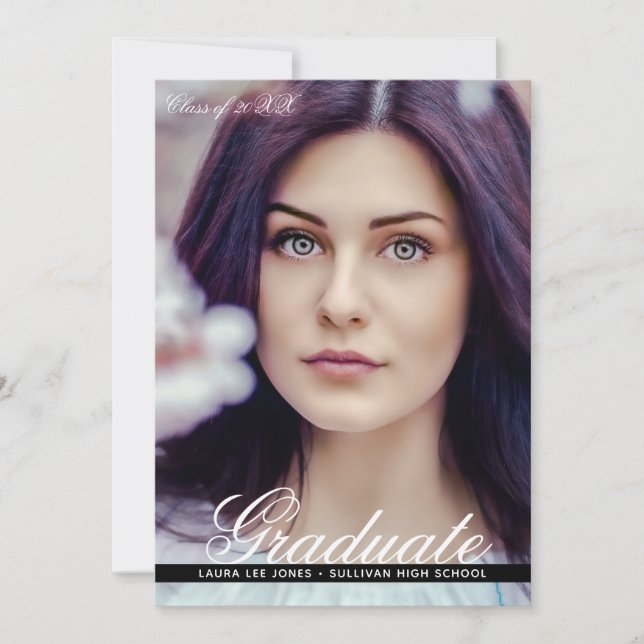 Modern Photo Graduation Announcement (Front)