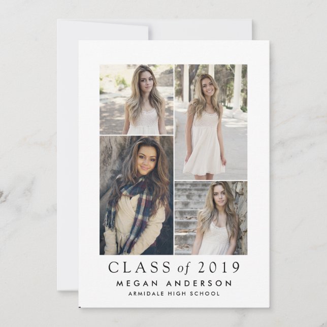 Modern photo graduation announcement (Front)