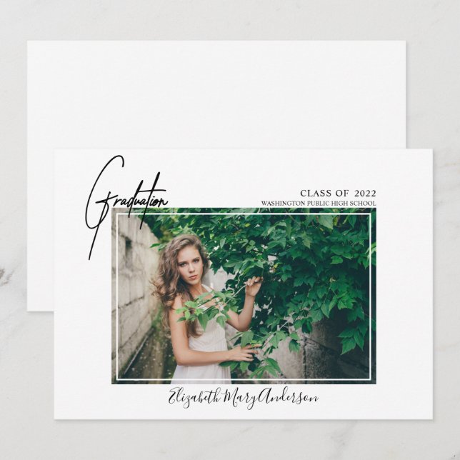 Modern Photo Graduation Announcement 2022 (Front/Back)