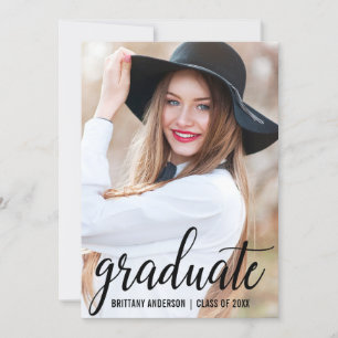 Modern Photo Graduation Announcement Card B