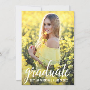 Modern Photo Graduation Announcement Card W