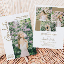 Modern Photo Graduation Announcement Invitation