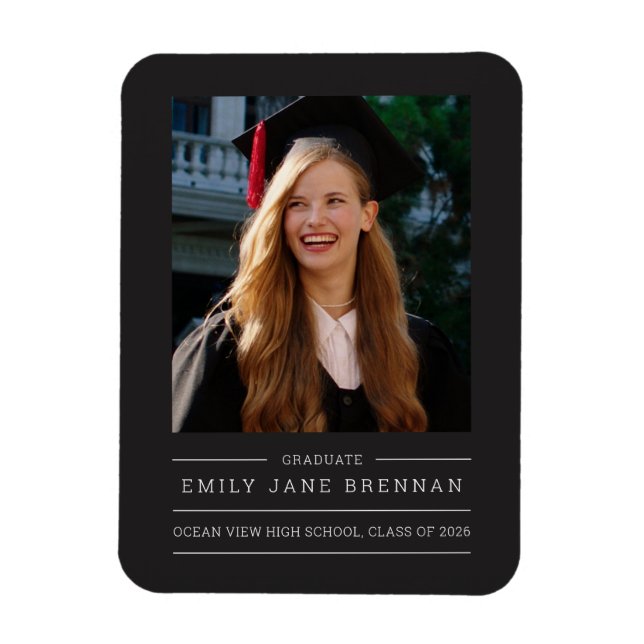 Modern Photo Graduation Announcement  Magnet (Vertical)