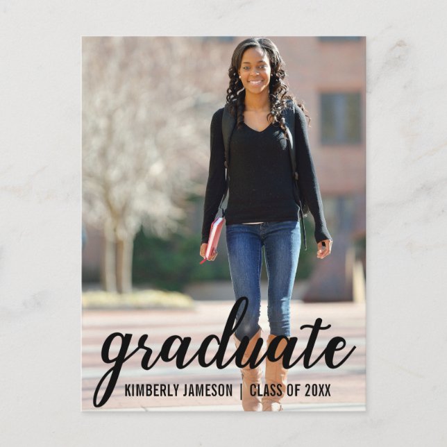 Modern Photo Graduation Announcement Script (Front)