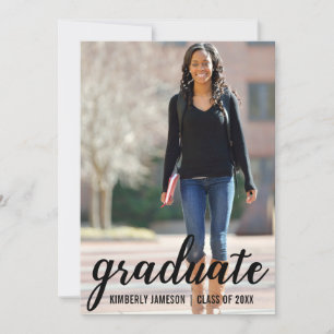 Modern Photo Graduation Announcement Script Card