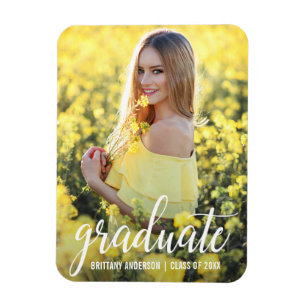 Modern Photo Graduation Announcement W Magnet