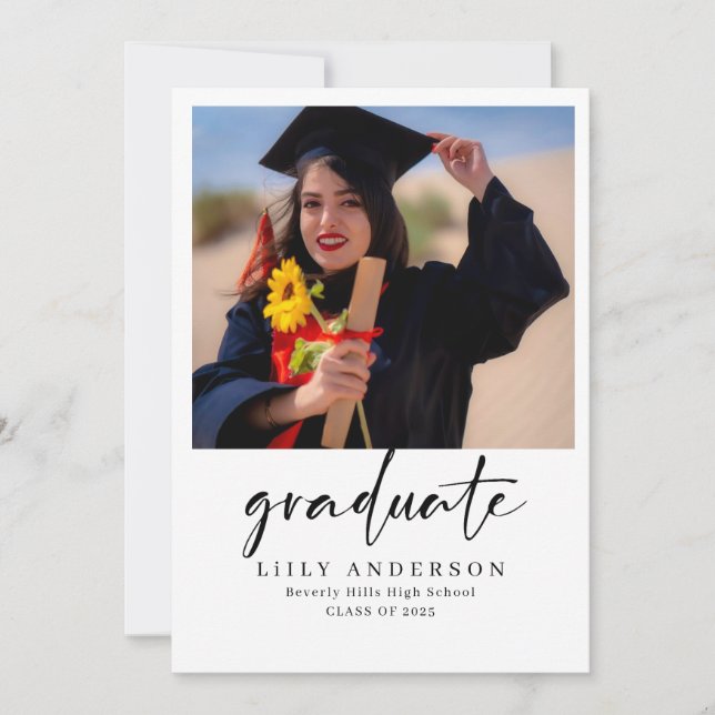 Modern Photo Graduation class of 2025 Invitation (Front)