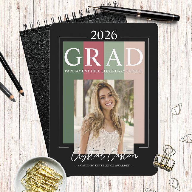Modern Photo Graduation Class of 2026 Invitation (Modern Color Block Graduation Invitation)