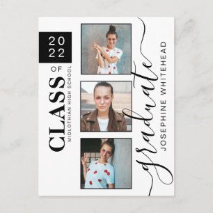 Modern Photo Graduation Collage 2022 Postcard