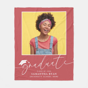 Modern Photo Graduation Fleece Blanket