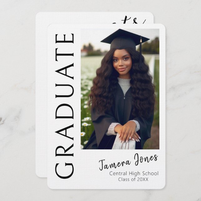 Modern Photo Graduation Invitation (Front/Back)