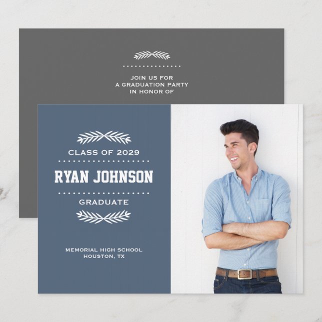 Modern Photo Graduation Invitation (Front/Back)