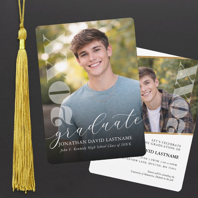 Modern Photo Graduation Invitation (Modern Photo Graduation Invitation)