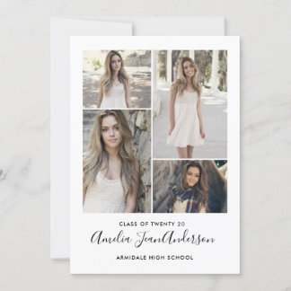 Modern photo graduation invitation announcement