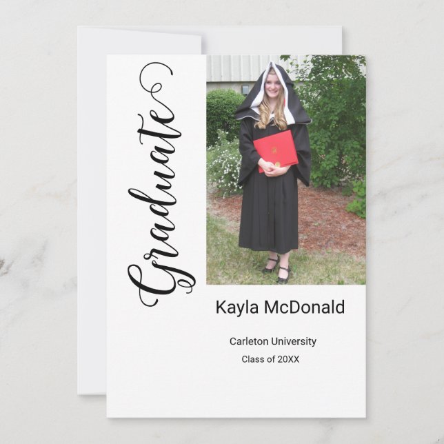 Modern Photo Graduation Invitation BBQ (Front)
