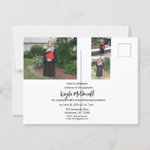 Modern Photo Graduation Invitation BBQ Postcard