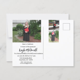 Modern Photo Graduation Invitation BBQ Postcard