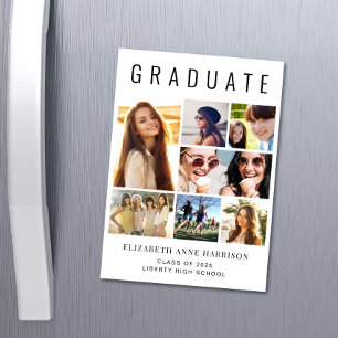 Modern Photo Graduation Magnetic Announcement