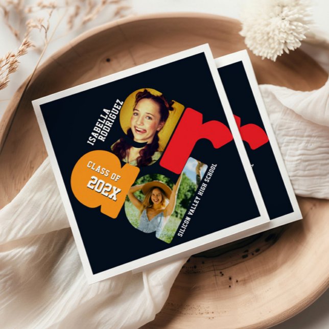 Modern Photo Graduation Napkin (Creator Uploaded)