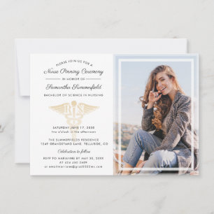 Modern Photo Graduation Nurse Pinning Ceremony Invitation