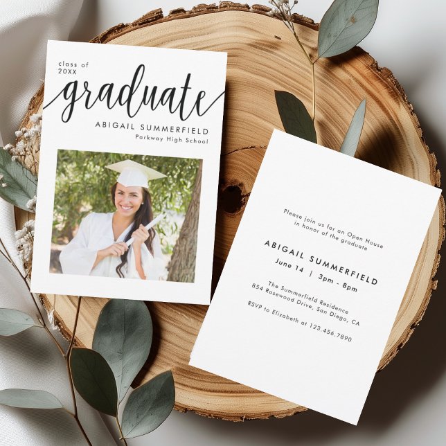 Modern Photo Graduation Open House Invitation (Creator Uploaded)