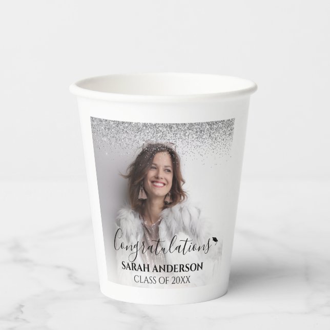 Modern Photo Graduation Paper Cups (Front)