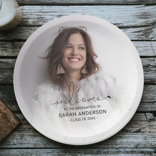 Modern Photo Graduation Paper Plate